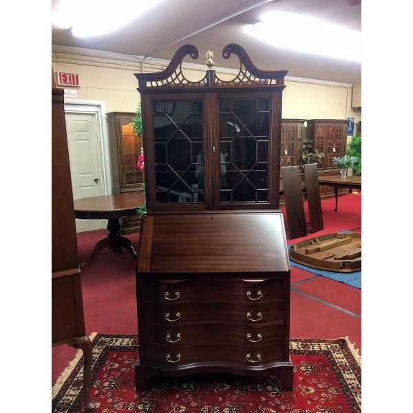 Vintage Maddox Mahogany Secretary Desk With Bookcase Top Chairish