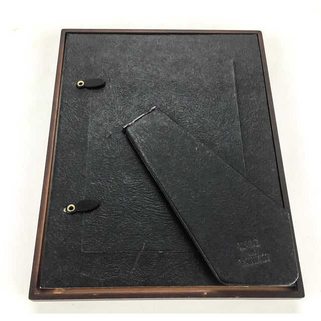 2000 - 2009 5 X 7 Three Dimensional Pewter With Wood Desktop Photo Frame For Sale - Image 5 of 7