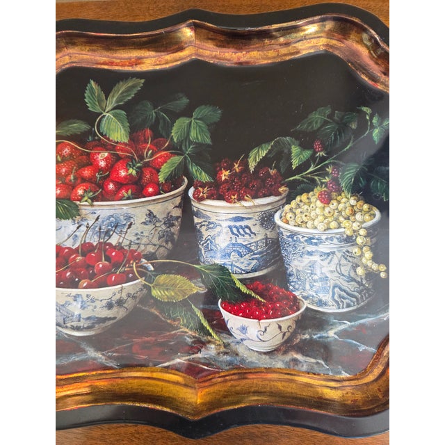 Stephanie Hoppen for Keller Charles Picture Archive Still Life Tray Berries in Blue and While Bowls, England For Sale - Image 9 of 13