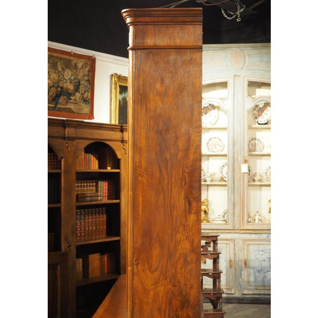 French Louis Philippe Style Walnut Bibliotheque Bookcase, Circa 1900s For Sale - Image 14 of 18