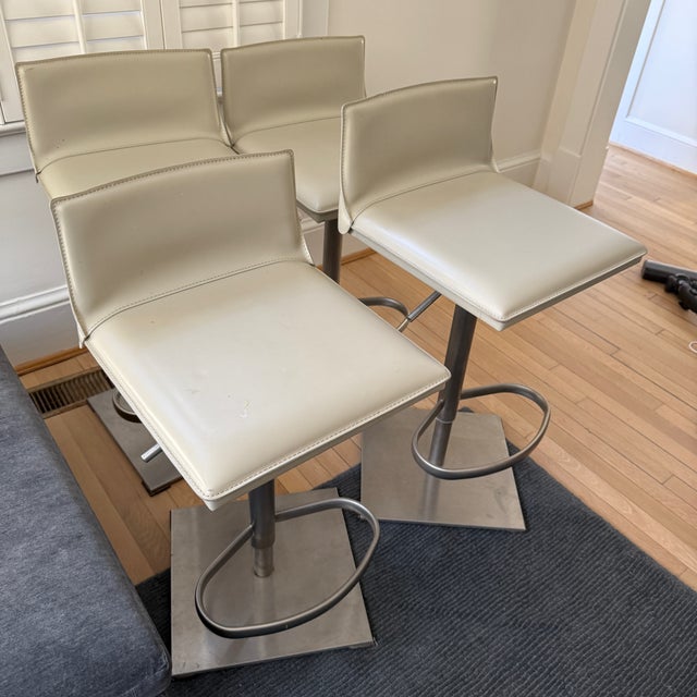 Set of 4 DWR Bottega Piston Stools For Sale - Image 12 of 13