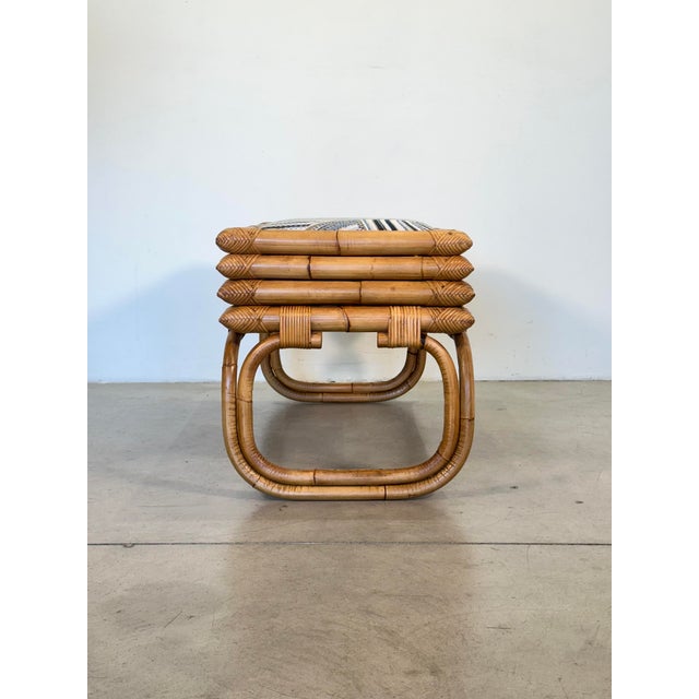 1970s Bamboo Rocking Bench in the style of Vivai Del Sud, 1970s For Sale - Image 5 of 14