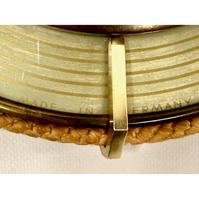 German Brass Wind Up Wall Clock with Rope Hanger by UPG Halle, 1960s For Sale - Image 3 of 9