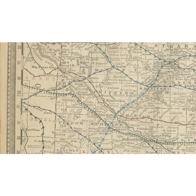 Antique Minnesota Map by Rand McNally, 1888 For Sale - Image 5 of 13