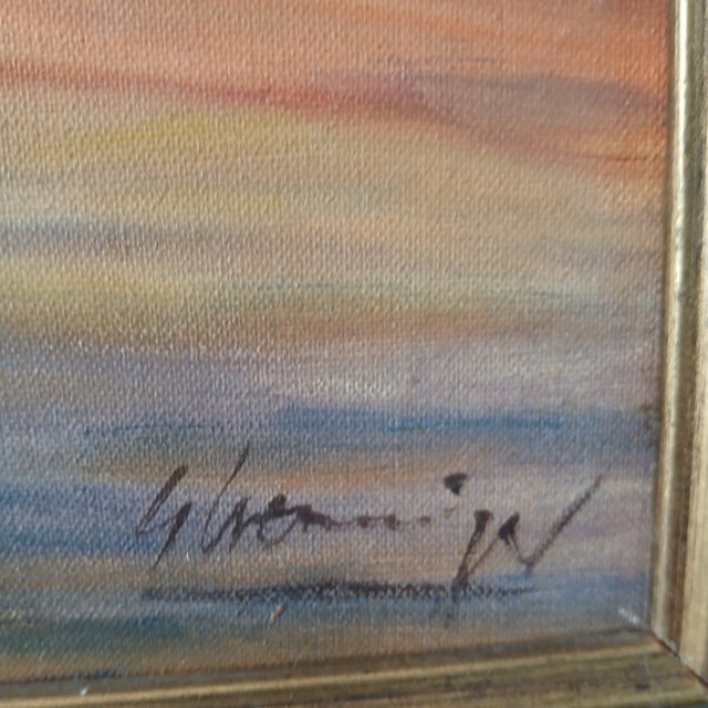 1960s Helmut Brueninger Ballerina Lacing Her Shoe Oil on Canvas Listed Artist For Sale - Image 4 of 7