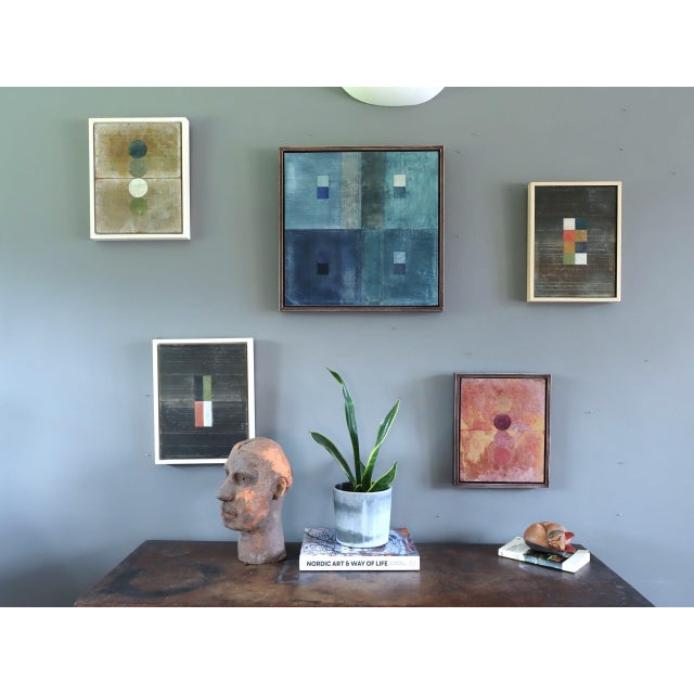 Contemporary Contemporary 'Geometric Collage in Taupe' Original Mixed Media Painting by British Artist Dave Boyd, Framed For Sale - Image 3 of 10