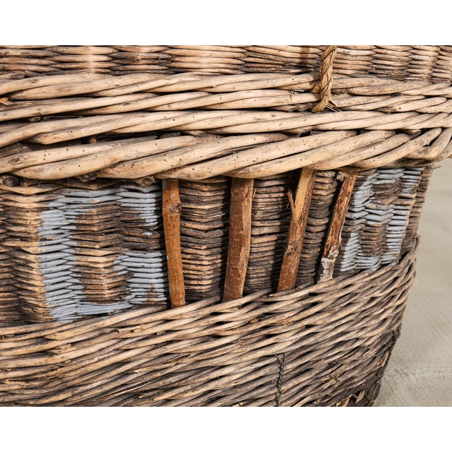 Large Rustic French Provincial Wine Harvest Basket For Sale - Image 12 of 18