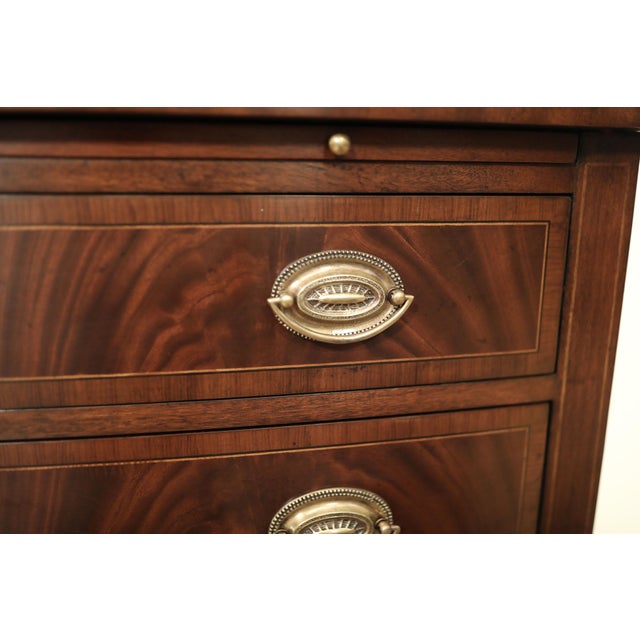 Small Mahogany Buffet. Hepplewhite Style Buffet With Slide-Out Serving Tray. Banded Mahogany Top. For Sale - Image 11 of 14