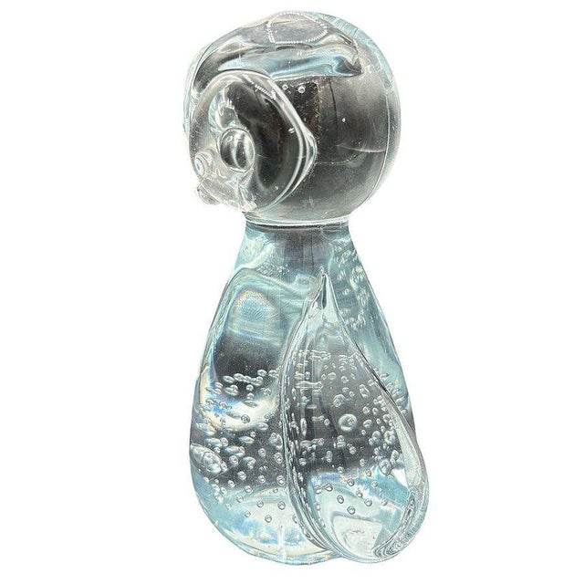 Mid-Century Murano Style Bullicante Art Glass Owl Sculpture Paper Weight For Sale In Los Angeles - Image 6 of 7