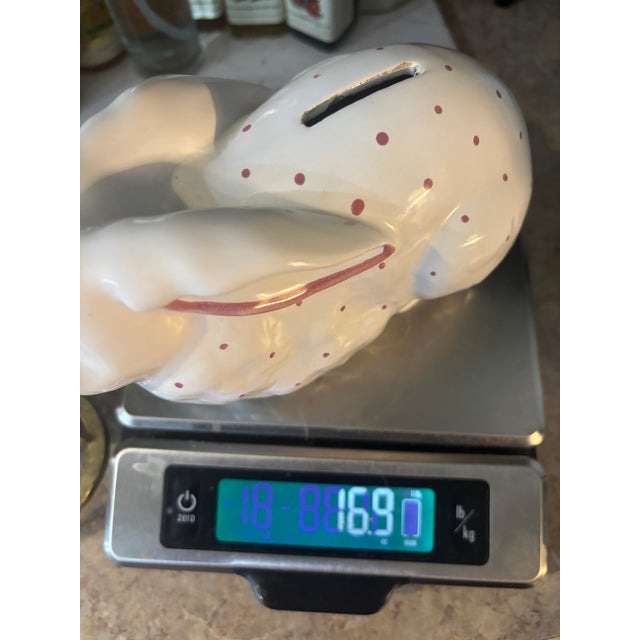 Ceramic Mid 20th Century Tiffany & Co. Austria Ceramic Bunny Bank – White & Pink For Sale - Image 7 of 14