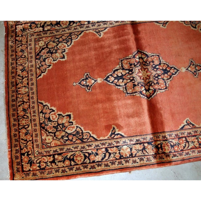 1920s 1920s Handmade Antique Persian Sarouk Rug 3.5' X 5.3' For Sale - Image 5 of 6