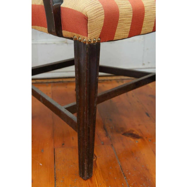Hepplewhite-Style Ebonized Open-Armed Chair For Sale - Image 9 of 10
