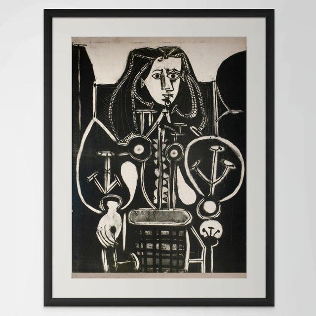 Wood Set of 16 – "Picasso's Female Heads" | Framed Black & White Gallery Wall Collection After Pablo Picasso For Sale - Image 7 of 14