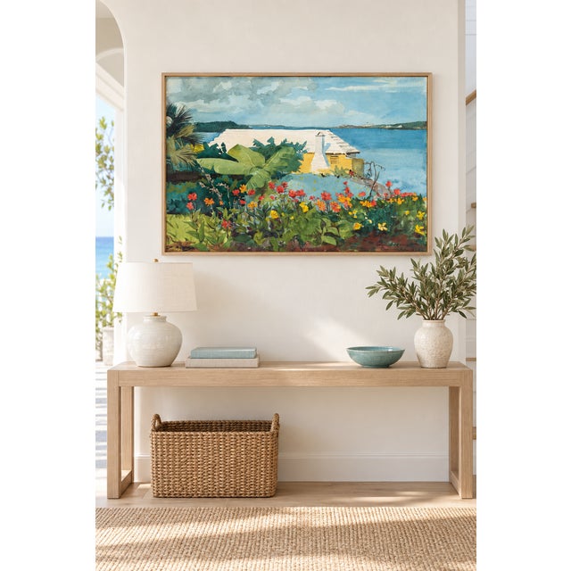 Traditional 1899 Vintage Coastal Landscape Art Print, Bermuda by Winslow Homer - 54" X 36" For Sale - Image 3 of 8