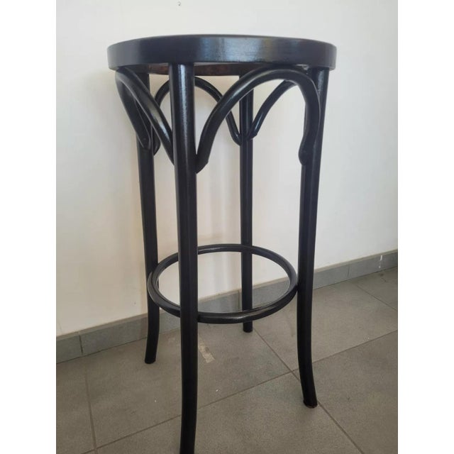 Wood Thonet Style Lacquered Stool For Sale - Image 7 of 10