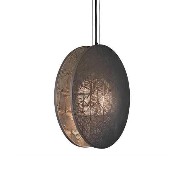 Contemporary Hush by Oggetti Galvanized Iron Pendant Light, Grey, Large For Sale - Image 3 of 5