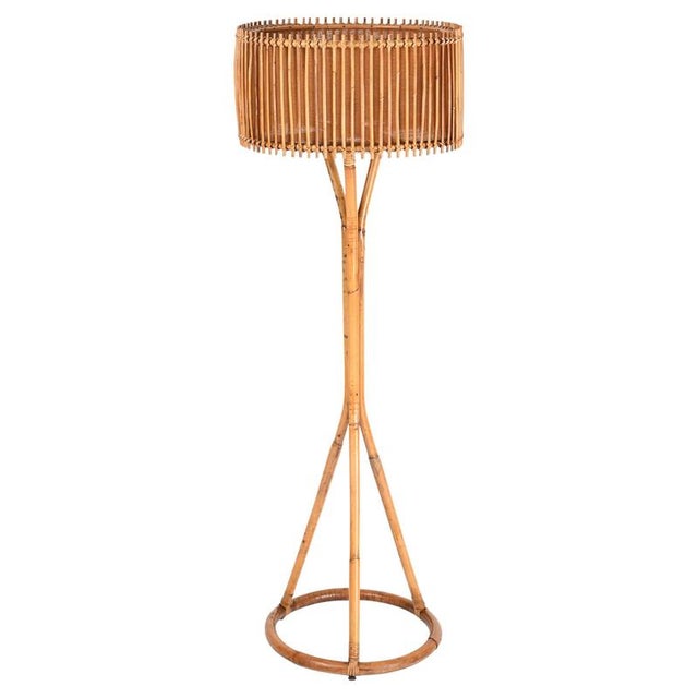 Mid-Century Modern Floor Lamp in Bamboo and Rattan by Franco Albini, 1960s For Sale - Image 18 of 18