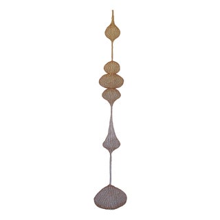 Handmade Copper Wire Sculpture Inspired by the Handwoven Technique of Ruth Asawa #24 For Sale