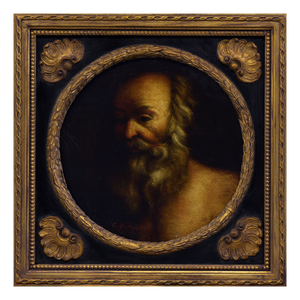 Ciro De Rosa, Philosopher Portrait, Oil on Canvas, Framed