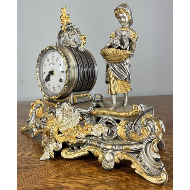 Lancini Imperial Ormolu Gilt Brass Mantle Clock with Candelabras, Set of 3 For Sale - Image 11 of 18