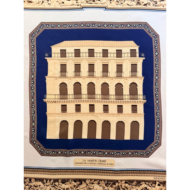 Hermès La Maison Dorée (Bnp) Silk Scarf 1976 Designed by Rybatchenko Vladimir For Sale - Image 11 of 12