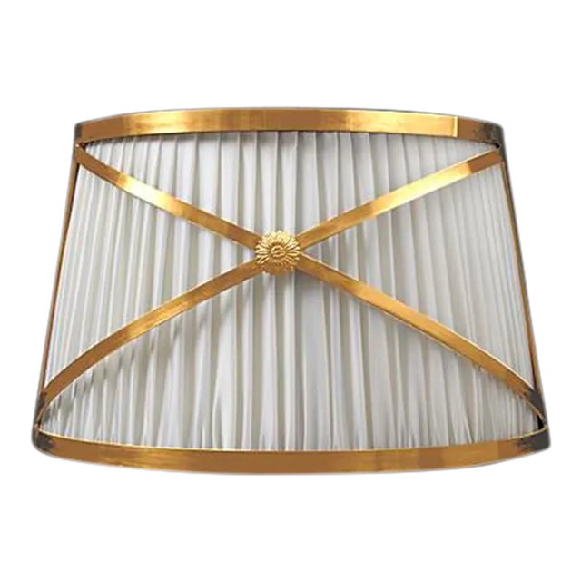 Drum Mezzo Sconce in Gold Finish with Pleated Shade For Sale