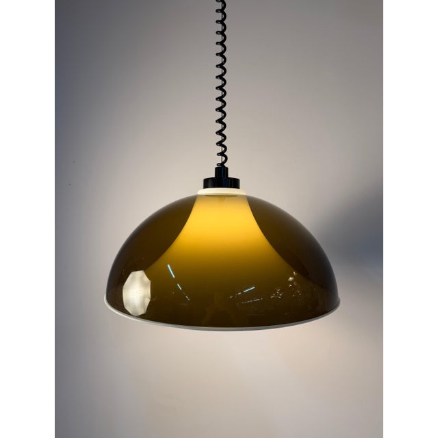 Hanging Lamp in Brown White Acrylic from Elio Martinelli For Sale - Image 3 of 11