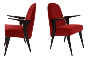 Set of Armchairs with Sculpted Armrest by Vittorio Dassi for Dassi Mobili Moderni, Italy, 1950