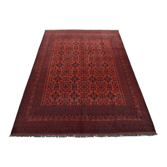 Turkmen Rug 10′ X 12’9” Red Wool Traditional Hand-Knotted Oriental Carpet For Sale