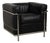 LC 2 Armchair in Black Leather by Le Corbusier for Cassina For Sale