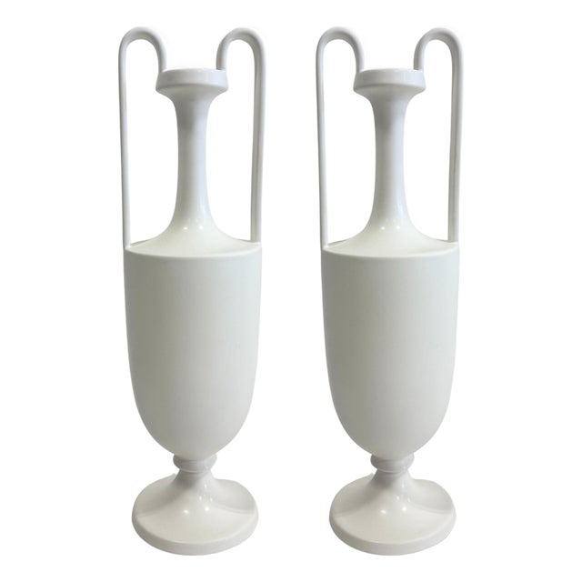 Pair Elongated Grecian Amphoras by Studio A For Sale