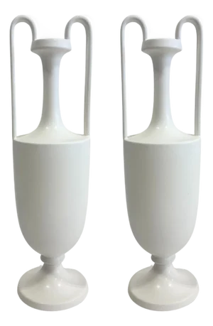 Pair Elongated Grecian Amphoras by Studio A