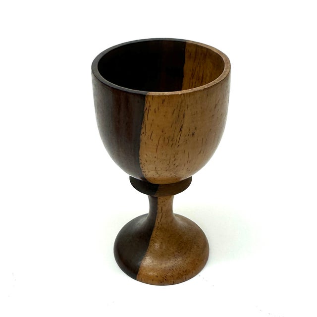 Wood Vintage Mid-Century Modern Small Scale Mixed Wooden Goblet Curation - Group of 6 For Sale - Image 7 of 8