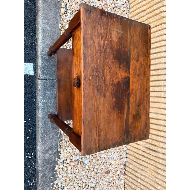 Wood Antique 19th Century American Primitive Poplar Side Work Table For Sale - Image 7 of 15