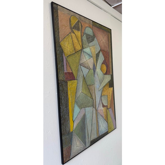 Vintage Abstract Family Portrait Painting For Sale - Image 4 of 12