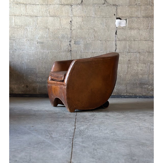 Late 20th Century Bart Van Bekhoven 'Cocoon' Leather Lounge Chair For Sale - Image 5 of 10