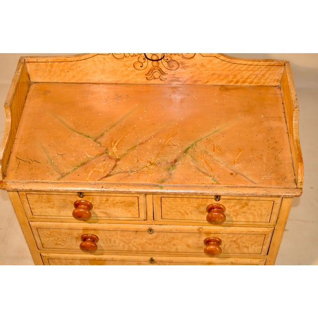 Wood 19th Century Faux Painted Chest of Drawers For Sale - Image 7 of 8
