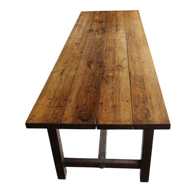 Large Antique Refectory Dining Table in Oak, 1900 For Sale - Image 4 of 11