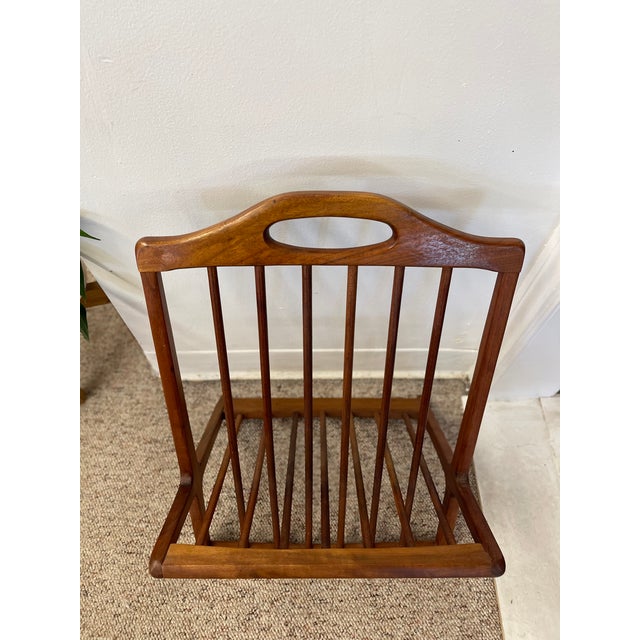 Mid-Century Modern Vintage Mid-Century Modern Solid Walnut Magazine Rack Attributed to Arthur Umanoff For Sale - Image 3 of 8