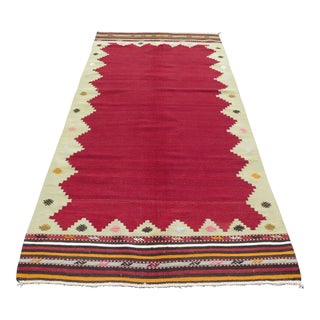 1960s Modern Vintage Turkish Kilim - 49"x102" For Sale