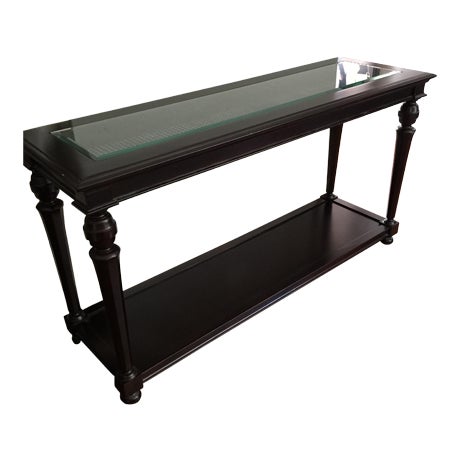 Restoration Hardware Cane & Glass Console Table | Chairish