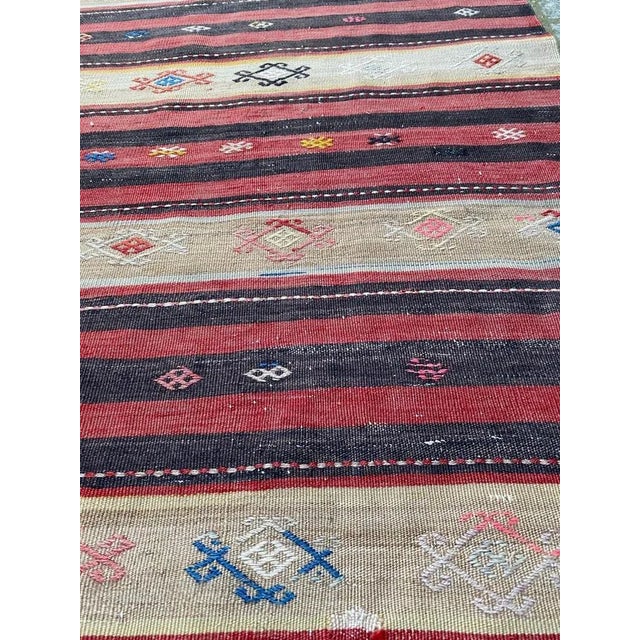 1950s Mid-Century Kurdish Runner Kilim For Sale - Image 5 of 11