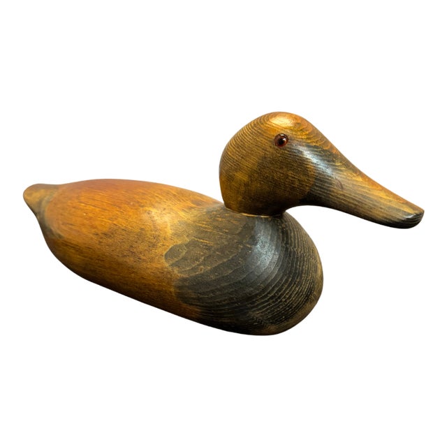 Frank L. Beall 1986 Signed Wooden Mason Detroit Salesman Sample 15” Duck Decoy For Sale