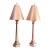 Vintage Leeazanne Neoclassical Corinthian Column Table Lamps, Pair | Lam Lee Group Gilt Column Lamps With Shades For Sale