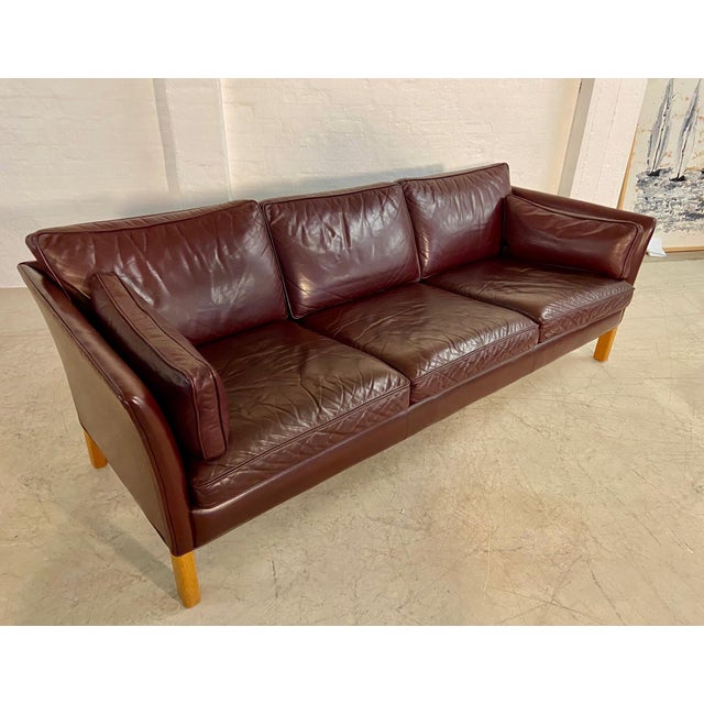 Mid-Century Modern Swedish Burgundy Leather Sofa from Arne Norell, 1960s For Sale - Image 16 of 18