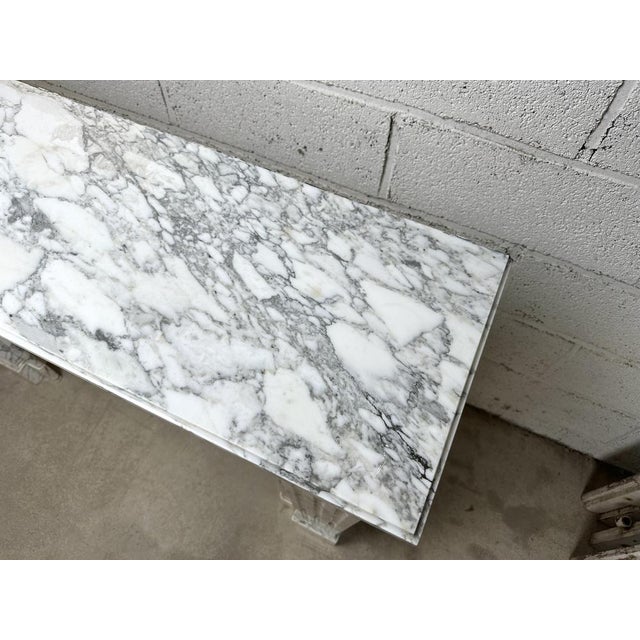 Louis XVI White Marble Chimney, 1890s For Sale - Image 5 of 17