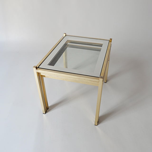 Vintage Nesting Coffee Tables in Gold-Tone Metal and Mirror, 1970s, Set of 3 For Sale - Image 9 of 12