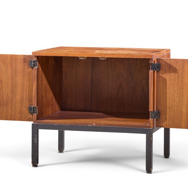 Brown Milo Baughman for Directional Mid Century Walnut Nightstands - Pair For Sale - Image 8 of 11