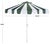Modern Meze 9 Ft Crank Umbrella, Green Cabana Stripe/White Pole For Sale - Image 3 of 9