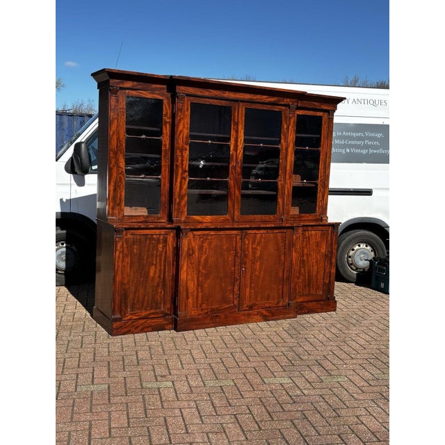 Georgian Mahogany Breakfront Library Bookcase For Sale - Image 4 of 18
